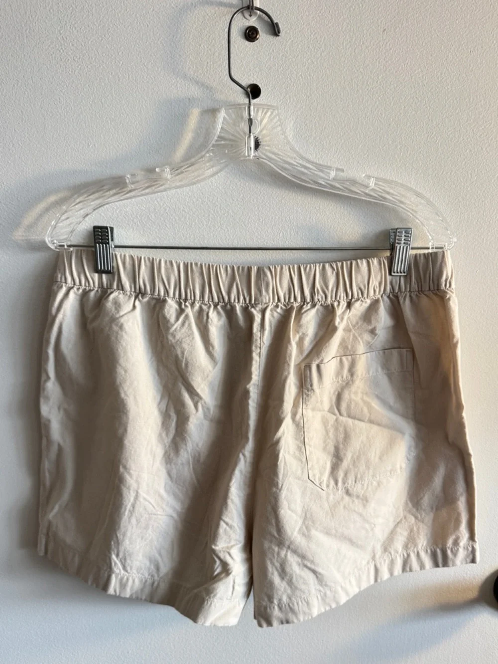 Uniqlo 100% Cotton Women’s Cream Elastic-Waist Drawstring Shorts Size XL